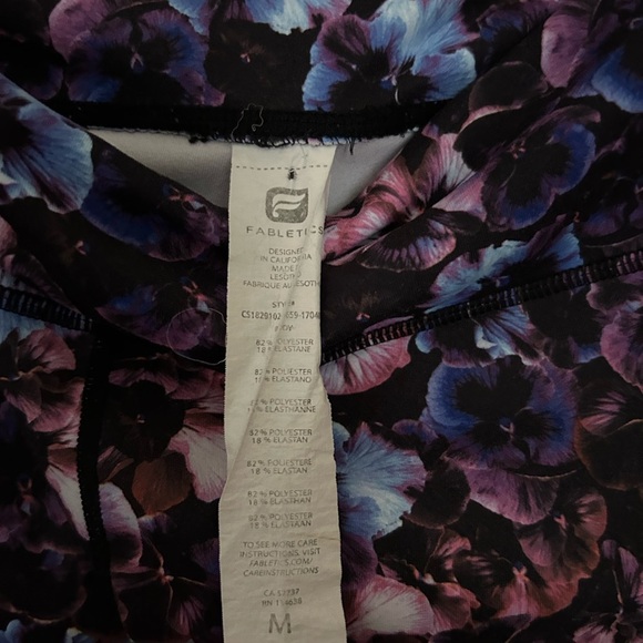 Fabletics Purple and Blue Floral Leggings - Picture 3 of 5